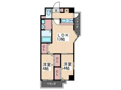 LION銀山町(2LDK/7階)の間取り写真