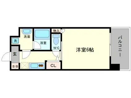 プリマヴェーラ西心斎橋(1K/3階)の間取り写真