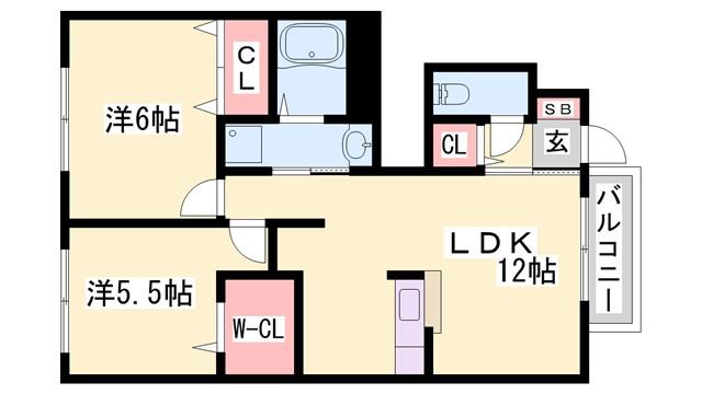 コンフォートテクノIII(2LDK/1階)の間取り写真