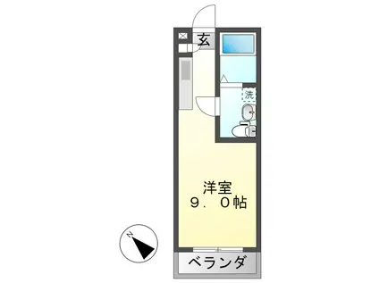 アルフォレスト森山(ワンルーム/2階)の間取り写真