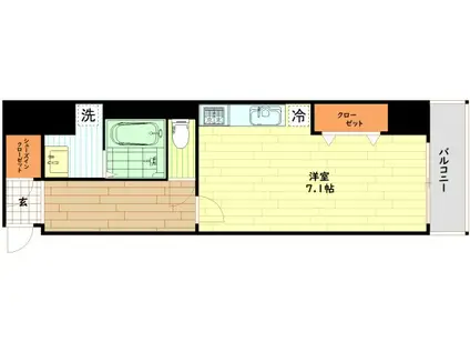 METROSA谷町六丁目サウス(ワンルーム/5階)の間取り写真