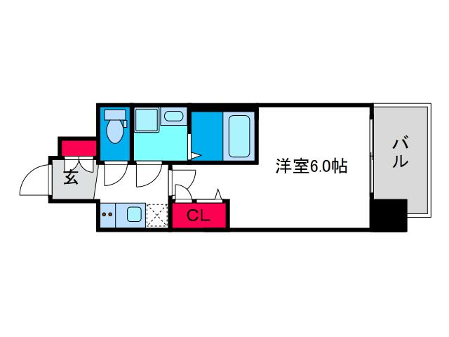 レオンコンフォート難波西III(1K/9階)の間取り写真