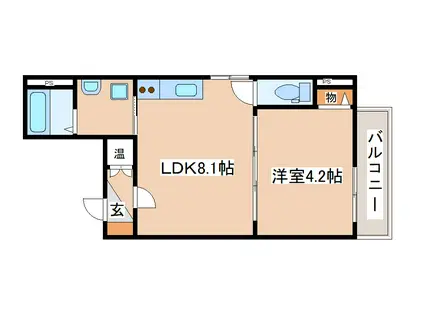 F ASECIA DUMALIS(1LDK/3階)の間取り写真