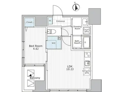 ウィステリア エス 上野(1LDK/10階)の間取り写真