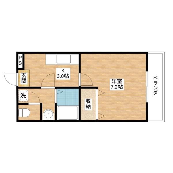 SHU AZUMA(1K/2階)の間取り写真