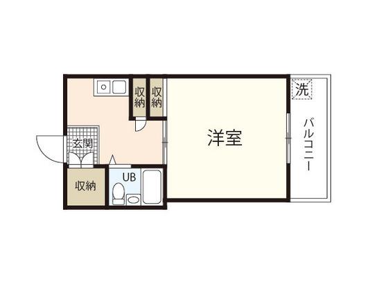 ウィンディア舟入南(1K/2階)の間取り写真