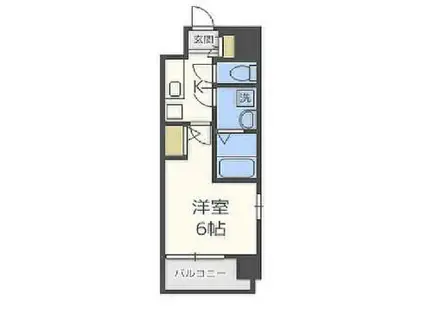 エスリード弁天町ベイコート(1K/13階)の間取り写真