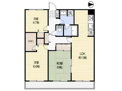 ウッディー遠藤(3LDK/3階)の間取り写真