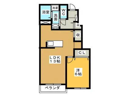 ヴィオラ(1LDK/1階)の間取り写真