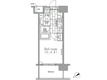 パークハビオ目黒リバーサイド(1K/9階)の間取り写真