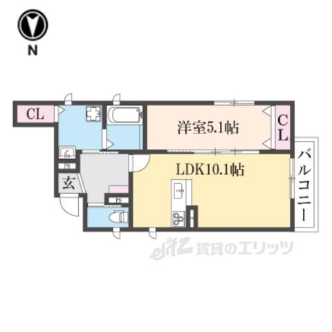 DANKE COURT(1LDK/3階)の間取り写真