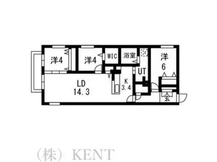 アルファスクエア円山北2条(3LDK/2階)の間取り写真