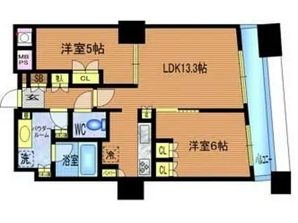 ザ・パークハウス西新宿タワー60(2LDK/19階)の間取り写真