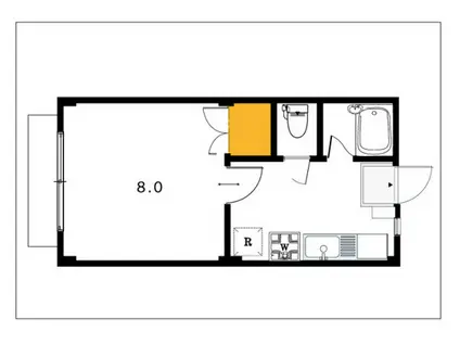 リオン西川原(1K/1階)の間取り写真