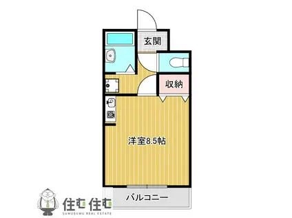 スパークルムライ(ワンルーム/3階)の間取り写真