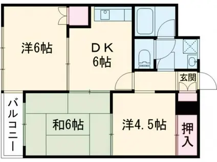 セレーノ東町II(3DK/2階)の間取り写真
