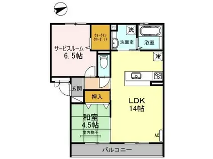 パストラルエント・岡町(1SLDK/3階)の間取り写真