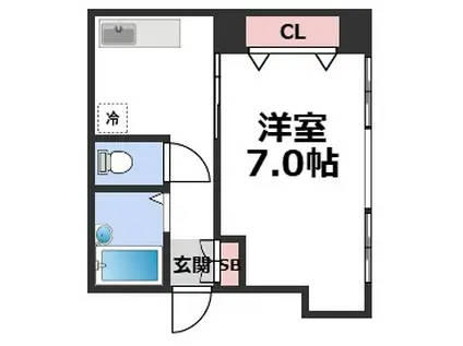 パシフィック南船場(1DK/3階)の間取り写真