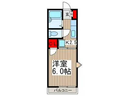 ノウゼンカヅラ(1K/2階)の間取り写真