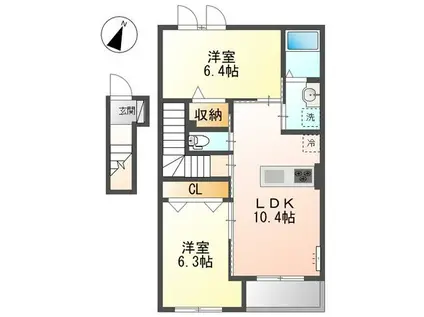 ルミナス ケイポート(2LDK/2階)の間取り写真