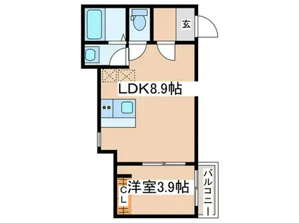 菅北浦共同(1LDK/2階)の間取り写真