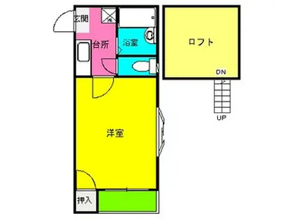 大橋メゾンBMIII(1K/1階)の間取り写真