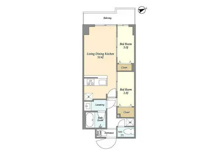 アルファコート亀戸2(2LDK/5階)の間取り写真