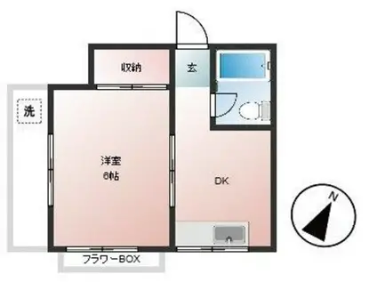 桜台梅田マンション(1DK/3階)の間取り写真