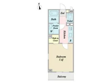 サンテラス浄水(1K/3階)の間取り写真