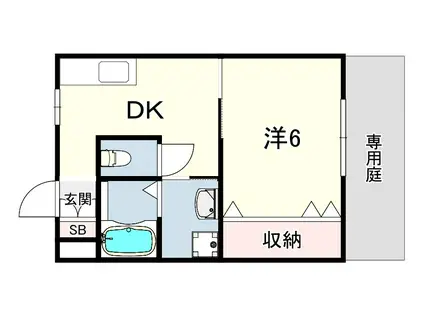 アサンテ(1DK/1階)の間取り写真