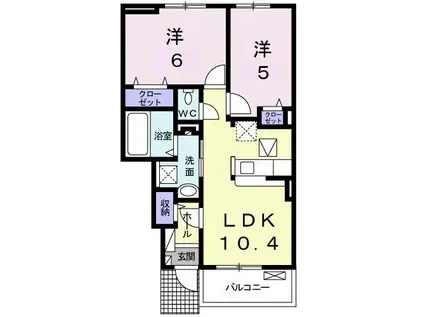 ノース・レジデンスA(2LDK/1階)の間取り写真