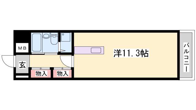ペシュモトシオ(ワンルーム/2階)の間取り写真