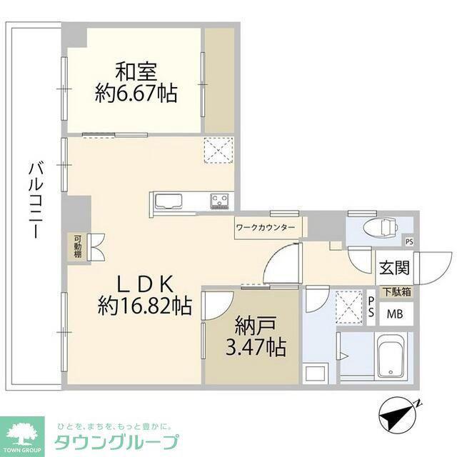 クローバーライフ桜森(1SLDK/6階)の間取り写真