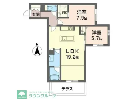 デア グランツ(2LDK/1階)の間取り写真