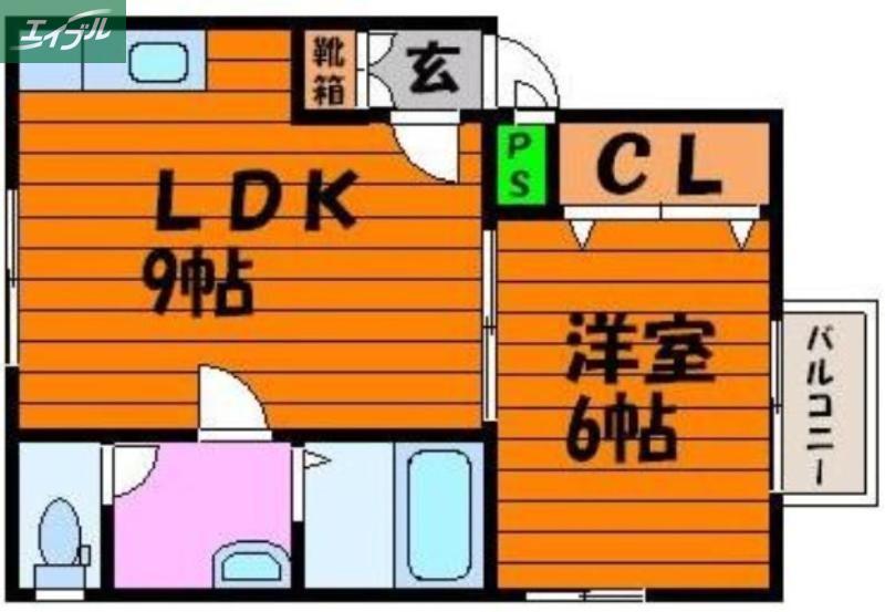 CASA福浜西(1LDK/3階)の間取り写真