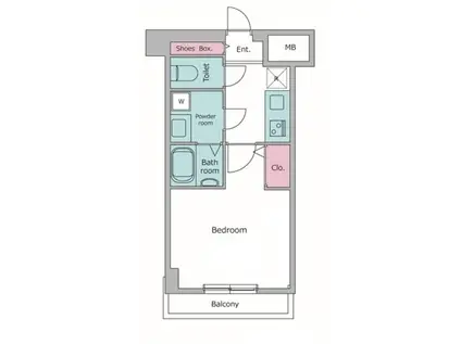 ロックス ムサシナカハラ(1K/4階)の間取り写真