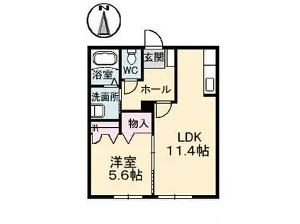 ボン・エール(1LDK/1階)の間取り写真