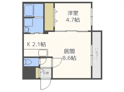 セレーノ ヴェルデ(1LDK/3階)の間取り写真