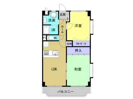コンフォート坂之上(2LDK/3階)の間取り写真