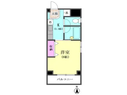 第一紅竹マンション(1K/2階)の間取り写真
