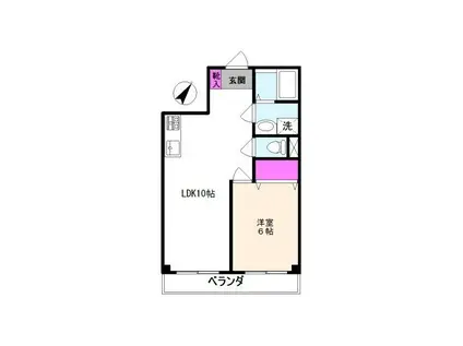 ハイツアゼリア(1LDK/4階)の間取り写真