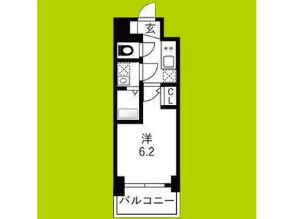 エスリードレジデンスザ・グラン大阪福島クラス(1K/12階)の間取り写真