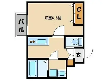 埼玉高速鉄道 鳩ケ谷駅 徒歩10分 2階建 築11年(1K/2階)の間取り写真