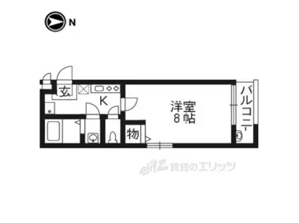 フラッティ大和(1K/3階)の間取り写真