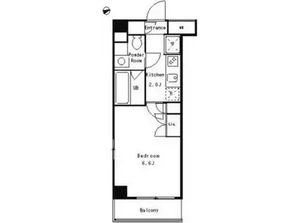 パークキューブ武蔵小杉(1K/4階)の間取り写真
