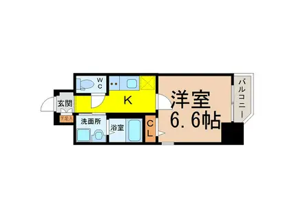 第18金山フクマルビル(1K/4階)の間取り写真