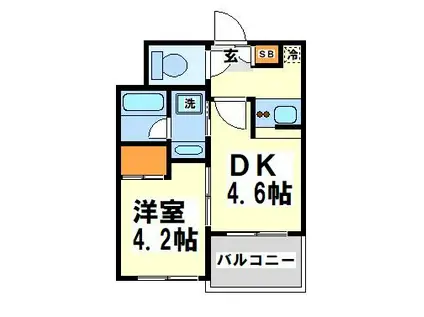 ガーラ・アヴェニュー調布(1DK/10階)の間取り写真