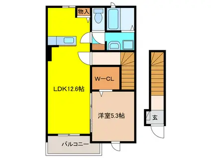 リュニック 唯 I(1LDK/2階)の間取り写真