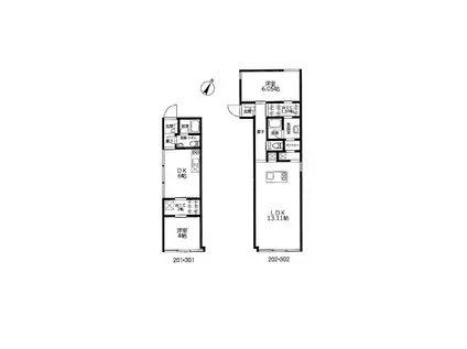 POSADA-RINCA中野(1LDK/2階)の間取り写真