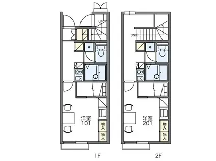 KUROISO(1K/1階)の間取り写真